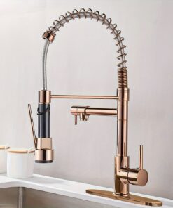 Luxury Brushed Gold Dual-Function Kitchen Faucet