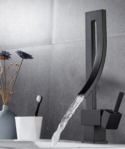 Premium Modern Gold Waterfall Single-Hole Faucet