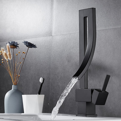 Premium Modern Gold Waterfall Single-Hole Faucet