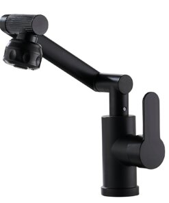 360° All-Round Rotating Black Kitchen Faucet