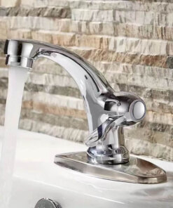 Classic Modern Chrome Bathroom Faucet with Elegant Streamlined Design