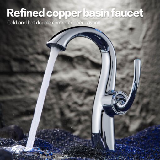 Premium Bionic Swan Neck Hot and Cold Dual Control Basin Faucet