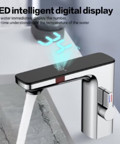 Smart Sensor Faucet - Dual Sensor Design, Real-Time LED Temperature Display, Hot and Cold Water Control for Home, Hotel, and Apartment Use